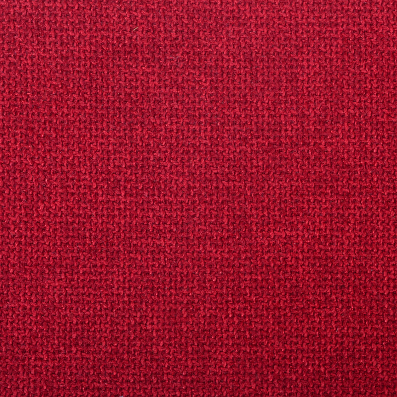 Close-up of red upholstery fabric with fine weave texture.