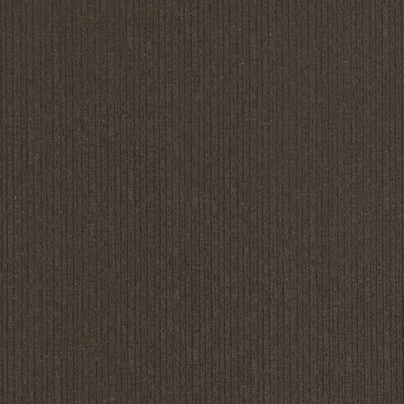 Dark brown ribbed upholstery fabric swatch with fine vertical lines and a corduroy-like texture.