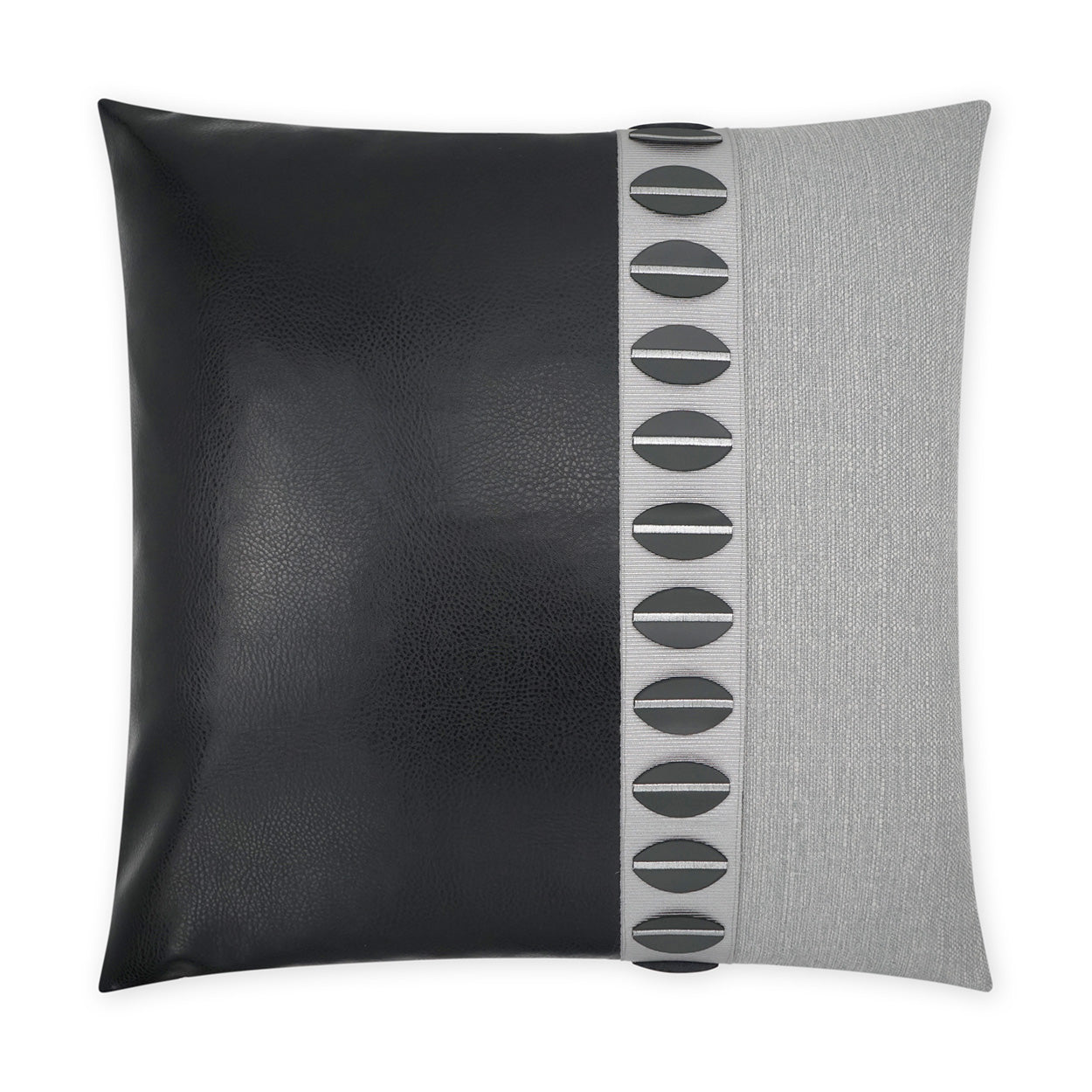 D.V. KAP HOME   24" x 24" Paros Pillow - Black Traditional, Band / Ribbon    - 3774-B-2424