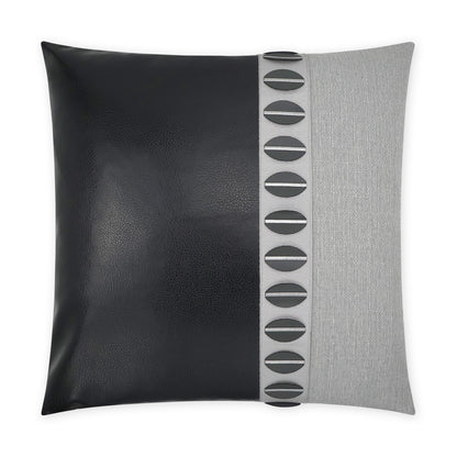 D.V. KAP HOME   24" x 24" Paros Pillow - Black Traditional, Band / Ribbon    - 3774-B-2424