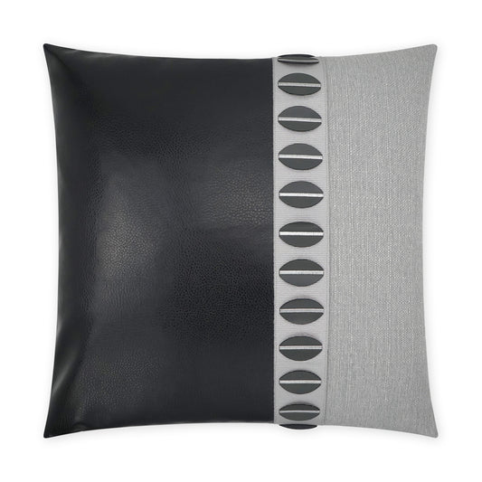 D.V. KAP HOME   24" x 24" Paros Pillow - Black Traditional, Band / Ribbon    - 3774-B-2424