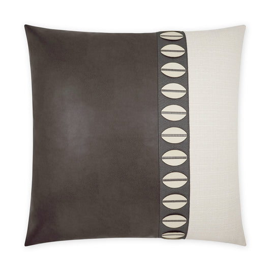 D.V. KAP HOME   24" x 24" Paros Pillow - Ivory Traditional, Band / Ribbon    - 3774-I-2424