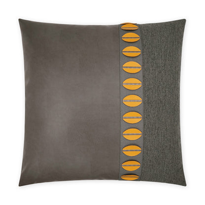 D.V. KAP HOME   24" x 24" Paros Pillow - Mustard Traditional, Band / Ribbon    - 3774-M-2424