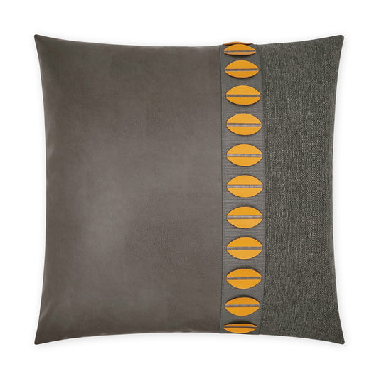 D.V. KAP HOME   24" x 24" Paros Pillow - Mustard Traditional, Band / Ribbon    - 3774-M-2424