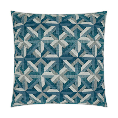 D.V. KAP HOME   24" x 24" Edifice Pillow - Sapphire Modern, Geometric    - 3784-S-2424