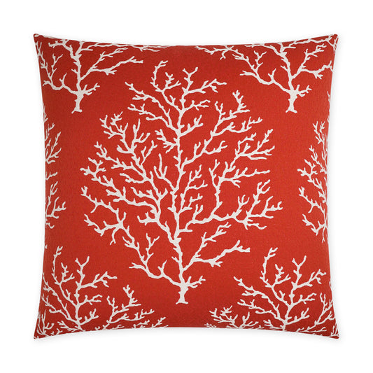 D.V. KAP HOME   24" x 24" Coral Craze Pillow - Red Beach    - 3790-R-2424