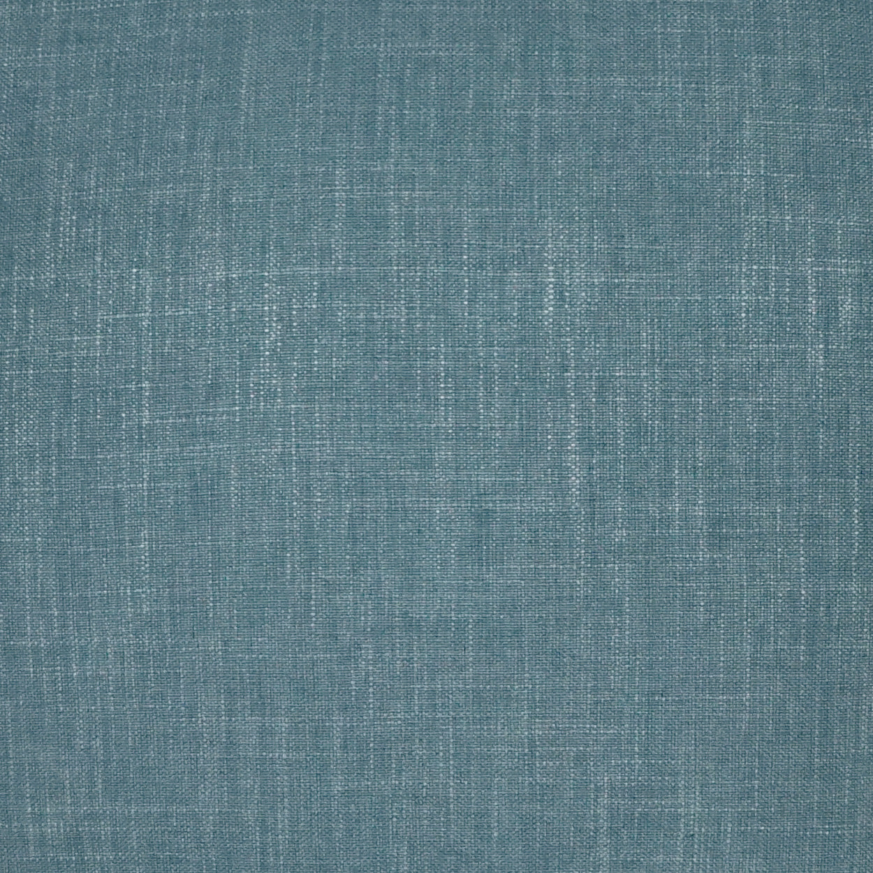 Teal linen-look fabric with subtle crosshatch texture; versatile upholstery or apparel material.