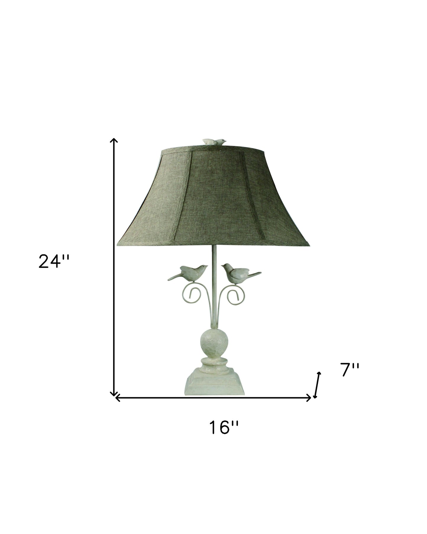 24" Green Bedside Lamp With Green Bell Shade