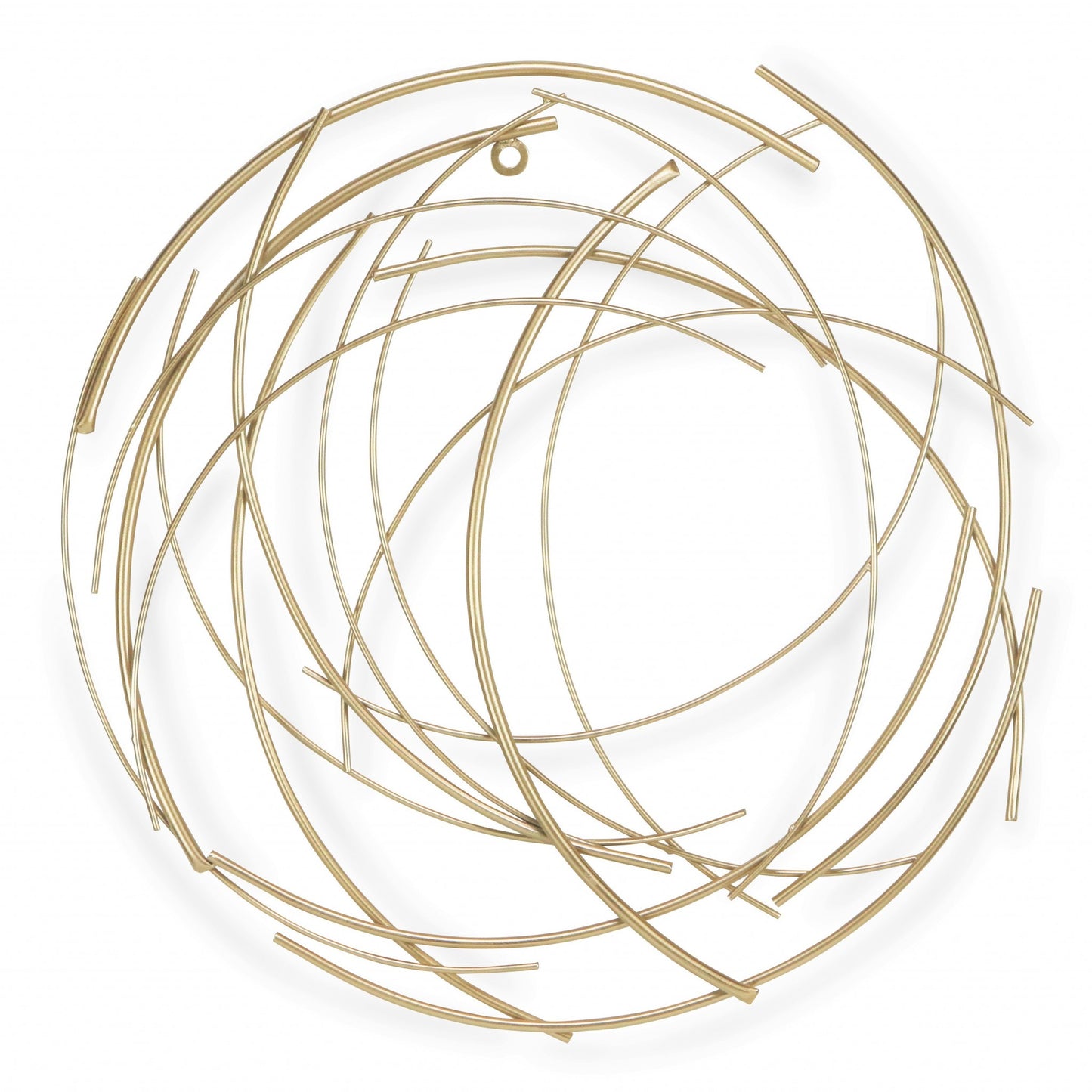 26" Gold Metal Abstract Round Hanging Wall Art Decor