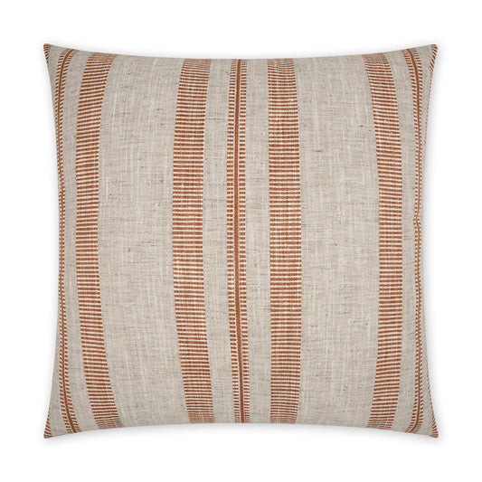 D.V. KAP HOME   24" x 24" Double Issue Pillow - Terracotta Beach, Stripes    - 3799-T-2424