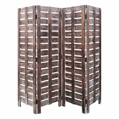 72" Brown Folding Four Panel Screen Room Divider