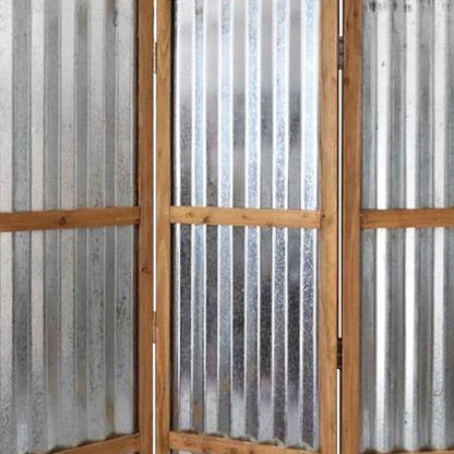 72" Brown Folding Three Panel Screen Room Divider