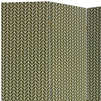 71" Green Fabric Folding Three Panel Screen Room Divider