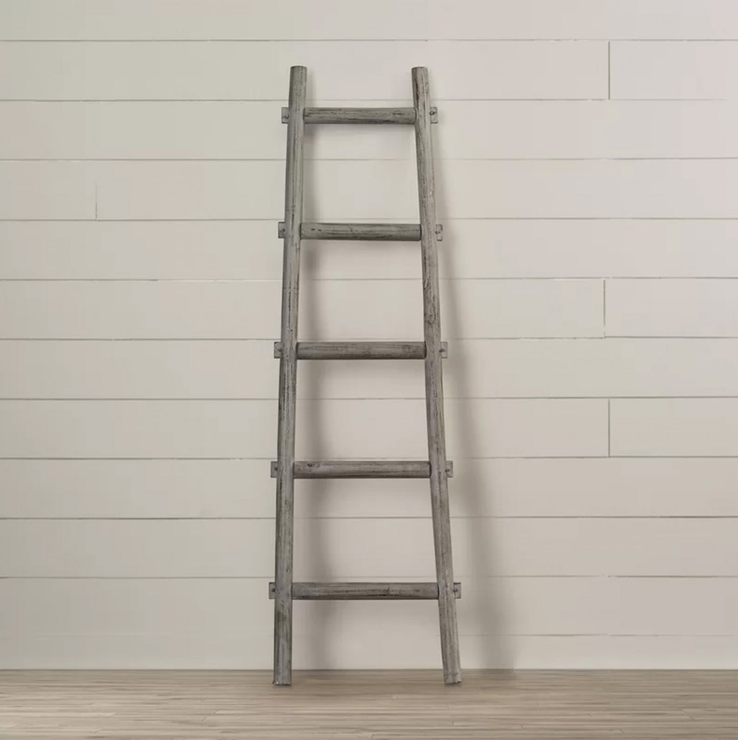 59" X 18" X 2" White Decorative Ladder Shelve