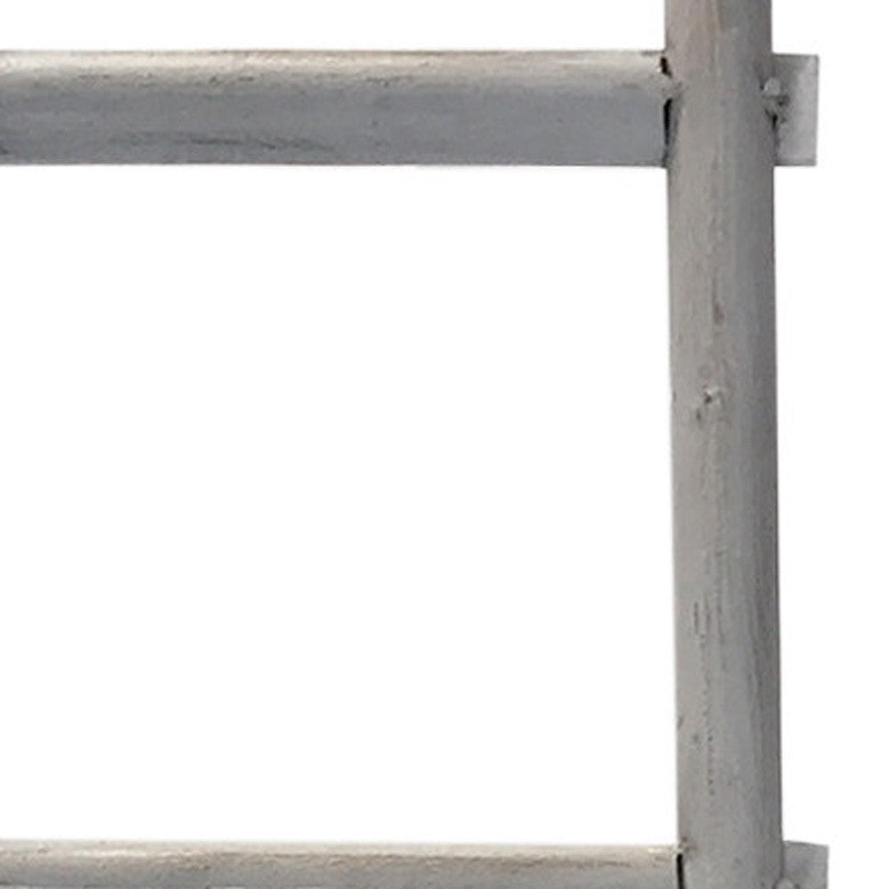 59" X 18" X 2" White Decorative Ladder Shelve