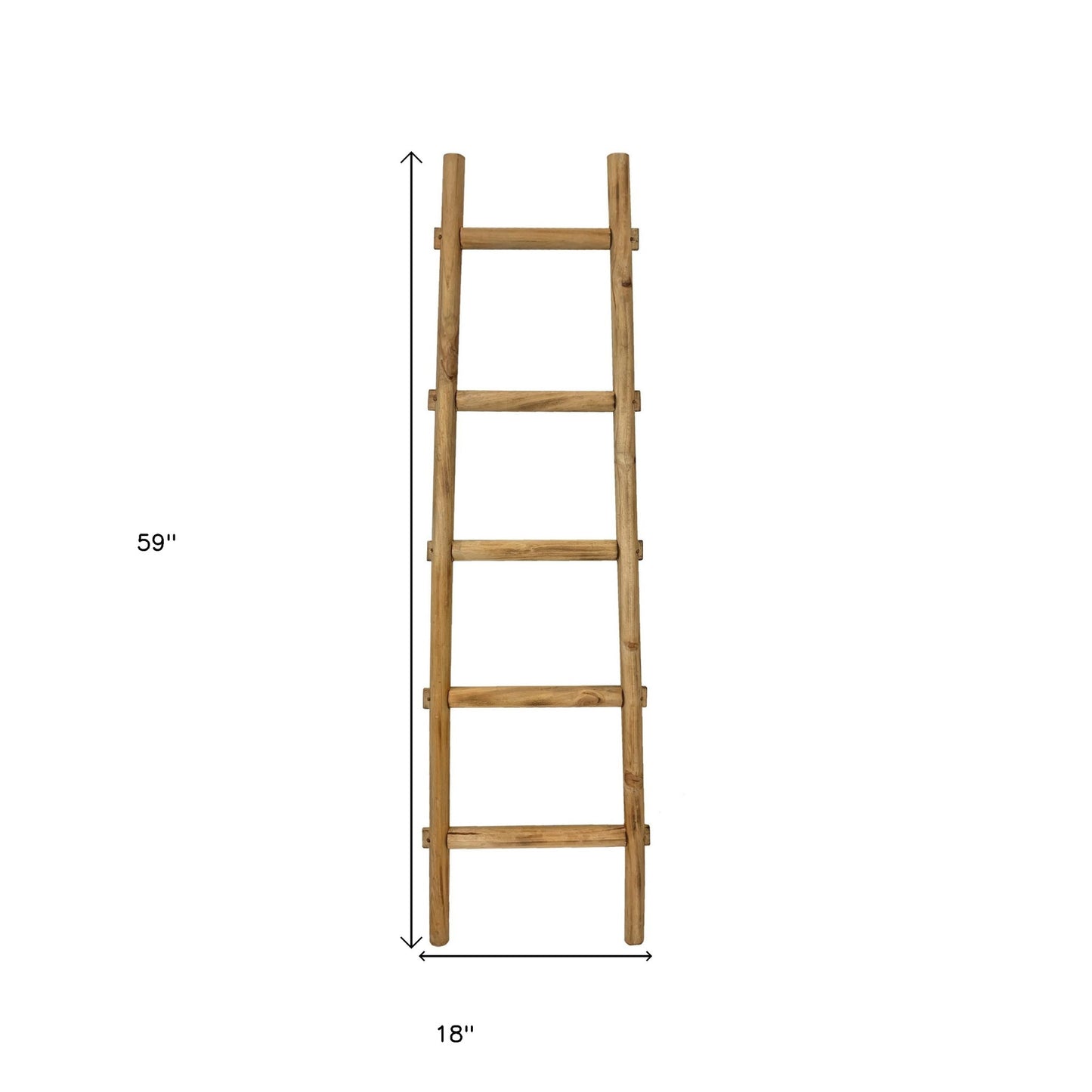 59" X 18" X 2" Grey Decorative Ladder Shelve