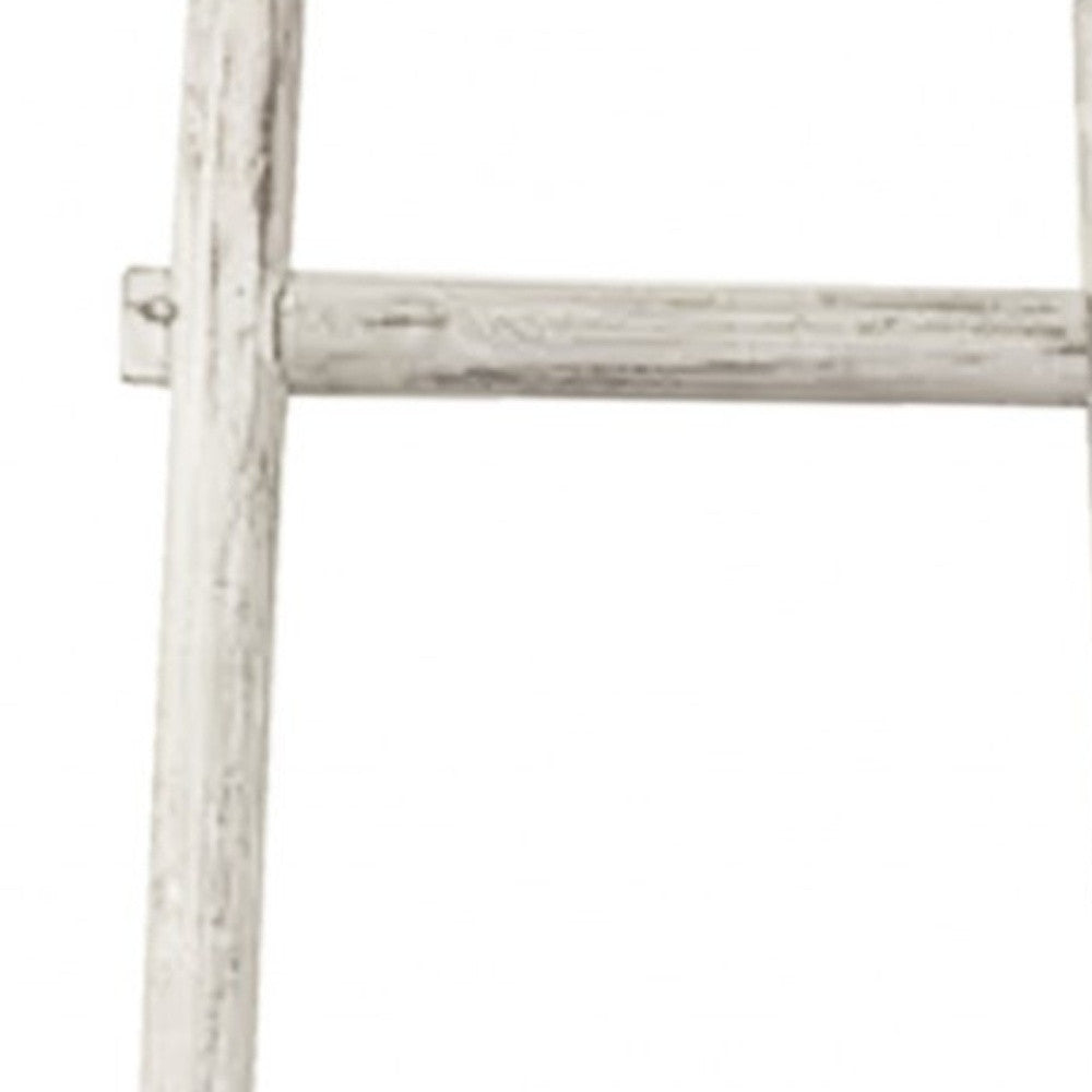 59" X 18" X 2" White Decorative Ladder Shelve