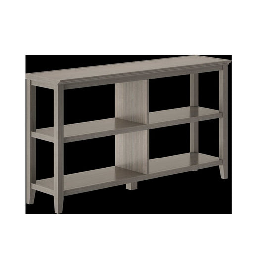 Gray Solid and Manufactured Wood and Solid Wood Double Bookcase