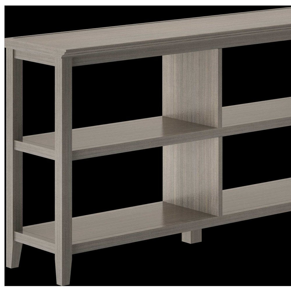 Gray Solid and Manufactured Wood and Solid Wood Double Bookcase