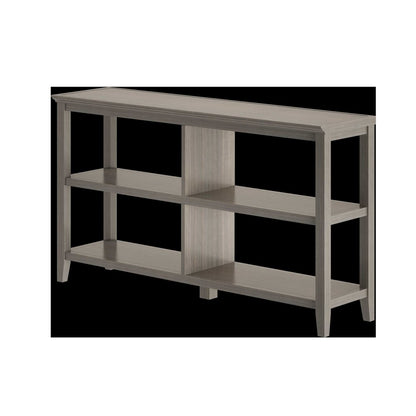 Gray Solid and Manufactured Wood and Solid Wood Double Bookcase