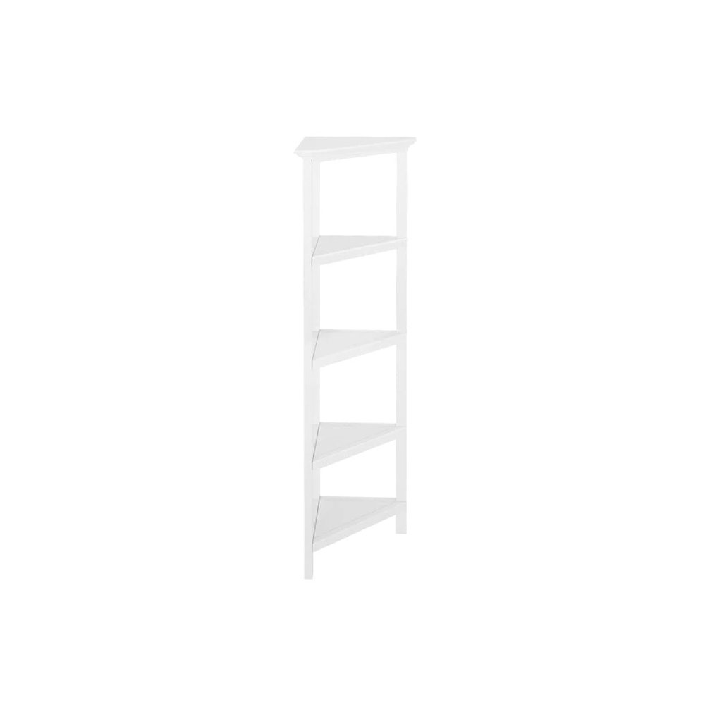 White Solid Wood Corner Bookcase