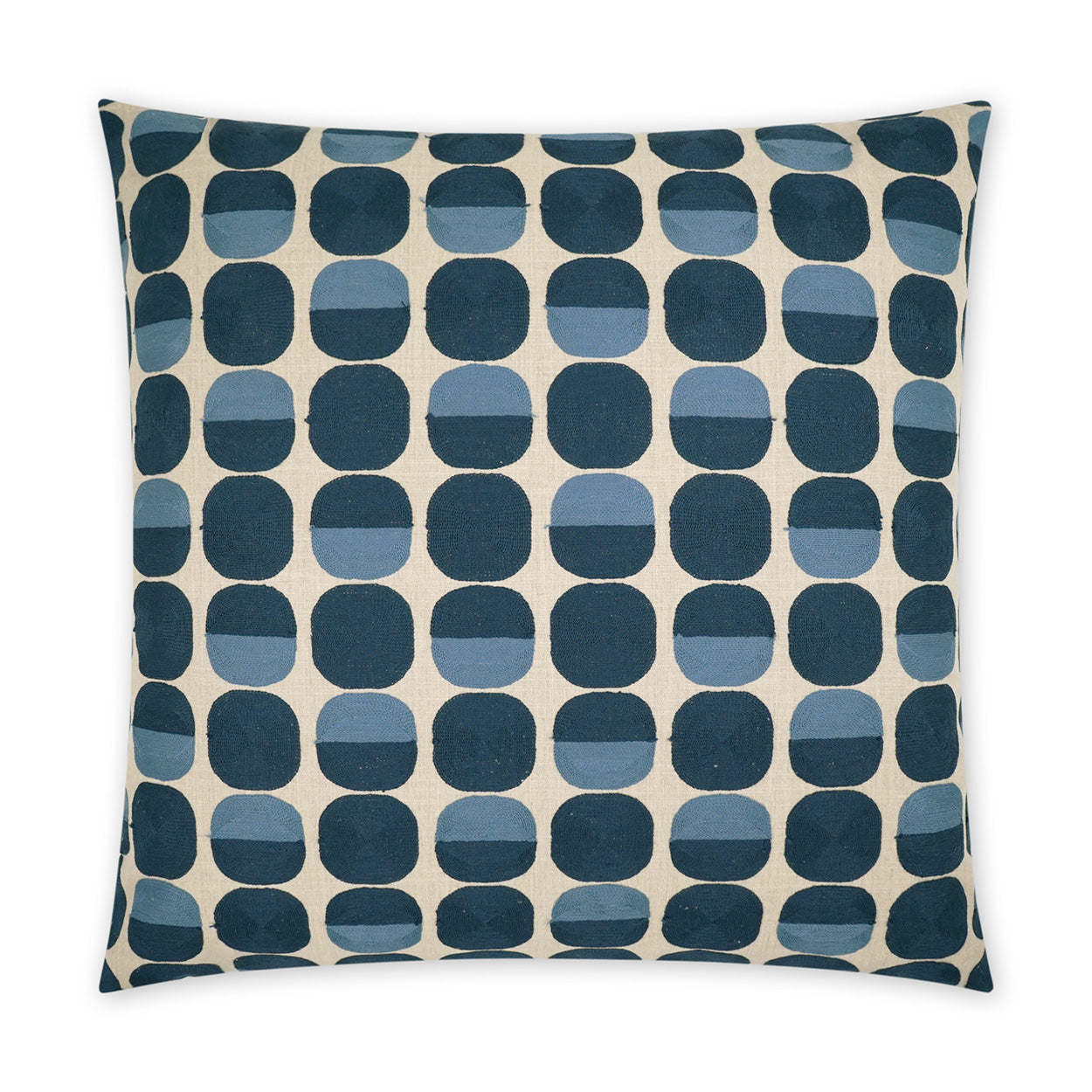 D.V. KAP HOME   24" x 24" Zuri Pillow - Prussian Modern, Circular - Dots    - 3800-P-2424