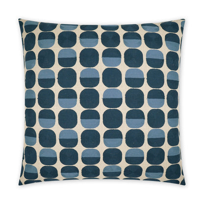 D.V. KAP HOME   24" x 24" Zuri Pillow - Prussian Modern, Circular - Dots    - 3800-P-2424