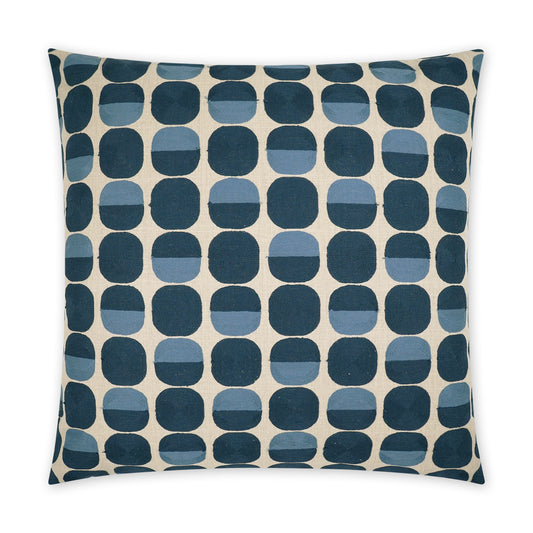 D.V. KAP HOME   24" x 24" Zuri Pillow - Prussian Modern, Circular - Dots    - 3800-P-2424