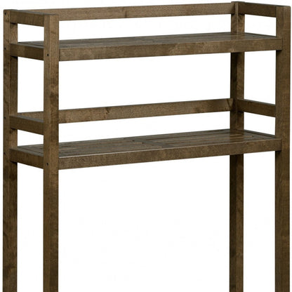 48" Chestnut Solid Wood Two Tier Over Toilet Organizer