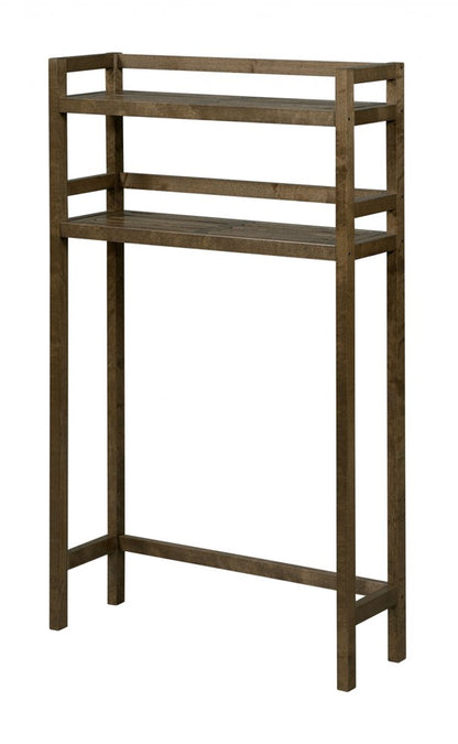 48" Chestnut Solid Wood Two Tier Over Toilet Organizer
