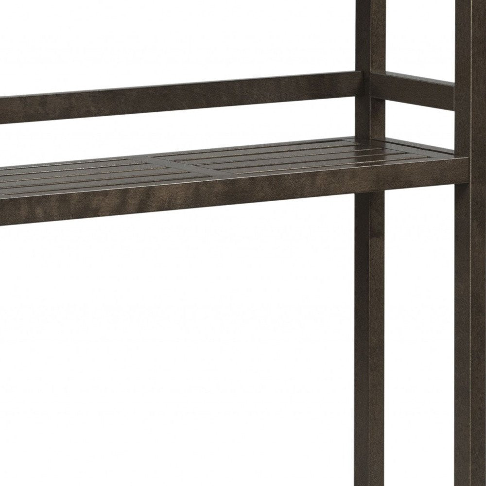 48" Espresso Solid Wood Two Tier Over Toilet Organizer