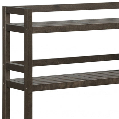 48" Espresso Solid Wood Two Tier Over Toilet Organizer