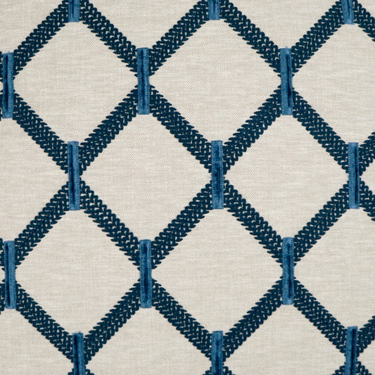 D.V. KAP HOME 3801-YARD Anastasia Fabric Transitional, Embroidery  Blue, Navy   - Anastasia