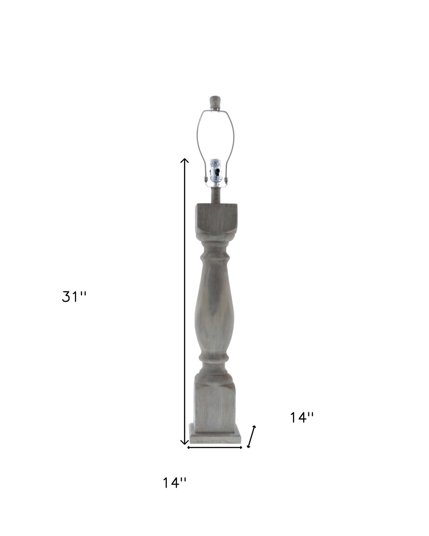 31" Gray Solid Wood Standard Table Lamp