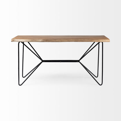 26" Brown and Black Writing Desk