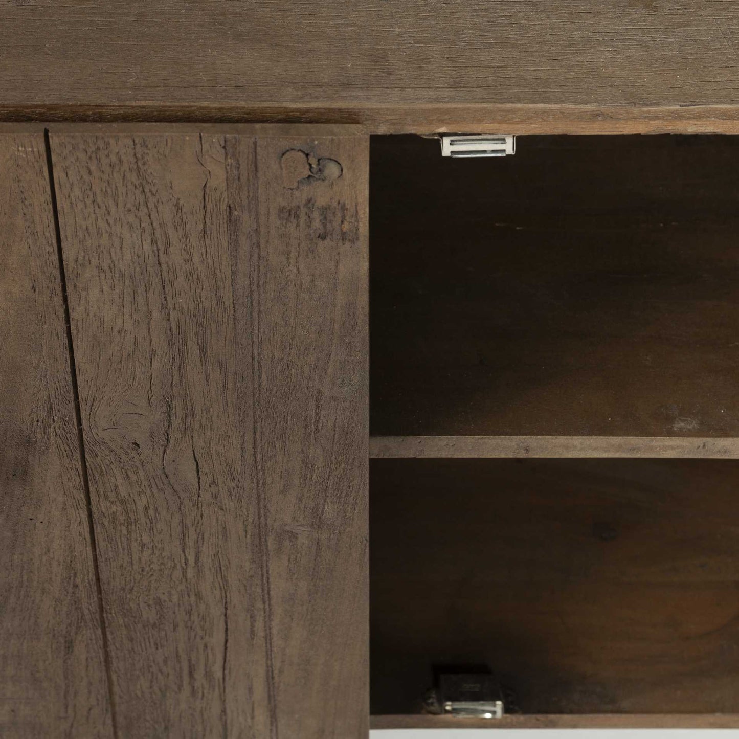 18" Brown Solid Wood Sideboard with Four Doors