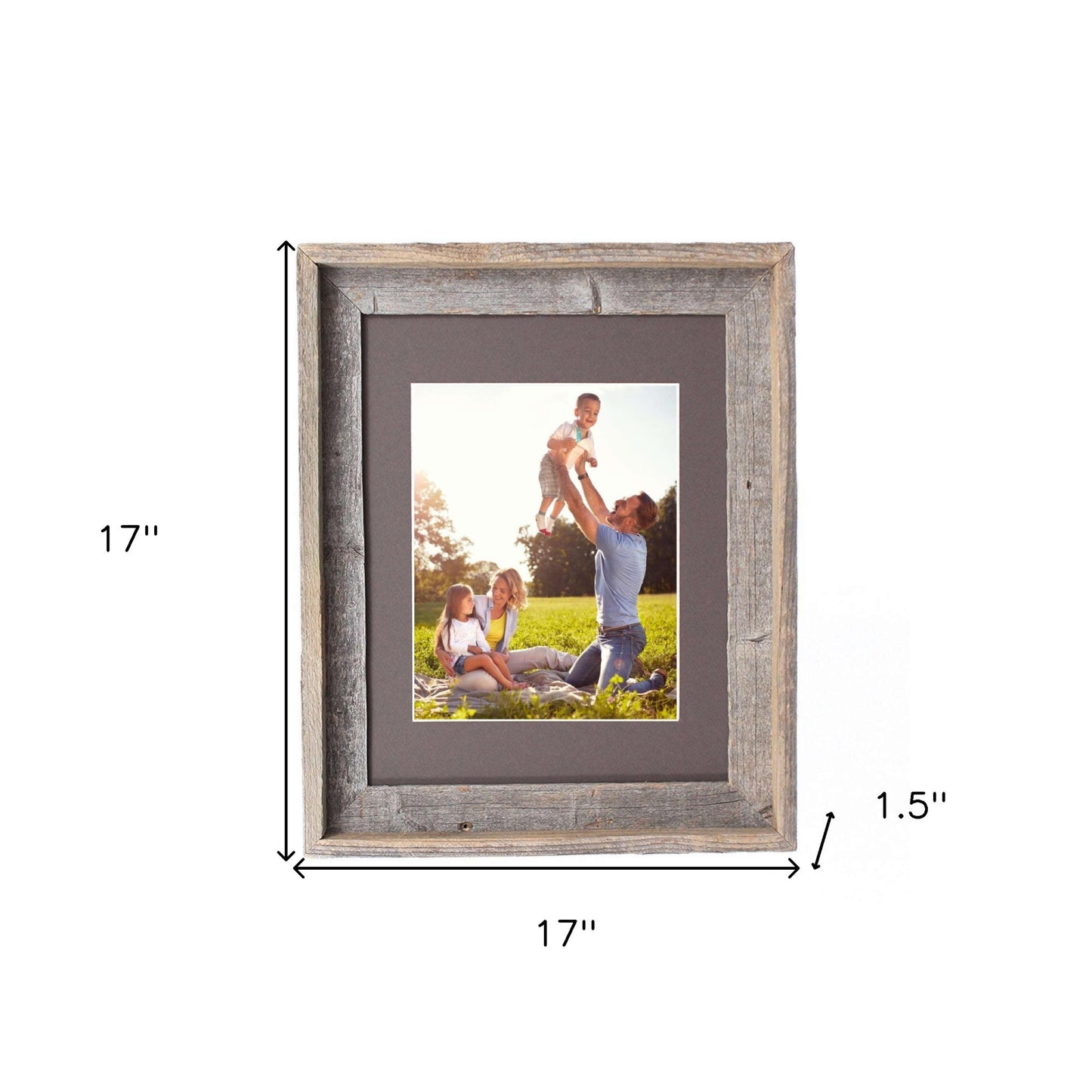 16X20 Natural Weathered Grey Picture Frame With Plexiglass Holder