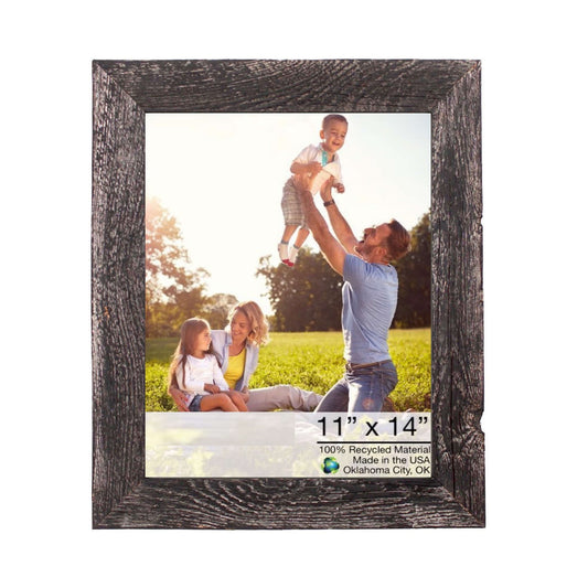 11X14 Rustic Smoky Black Picture Frame With Plexiglass Holder