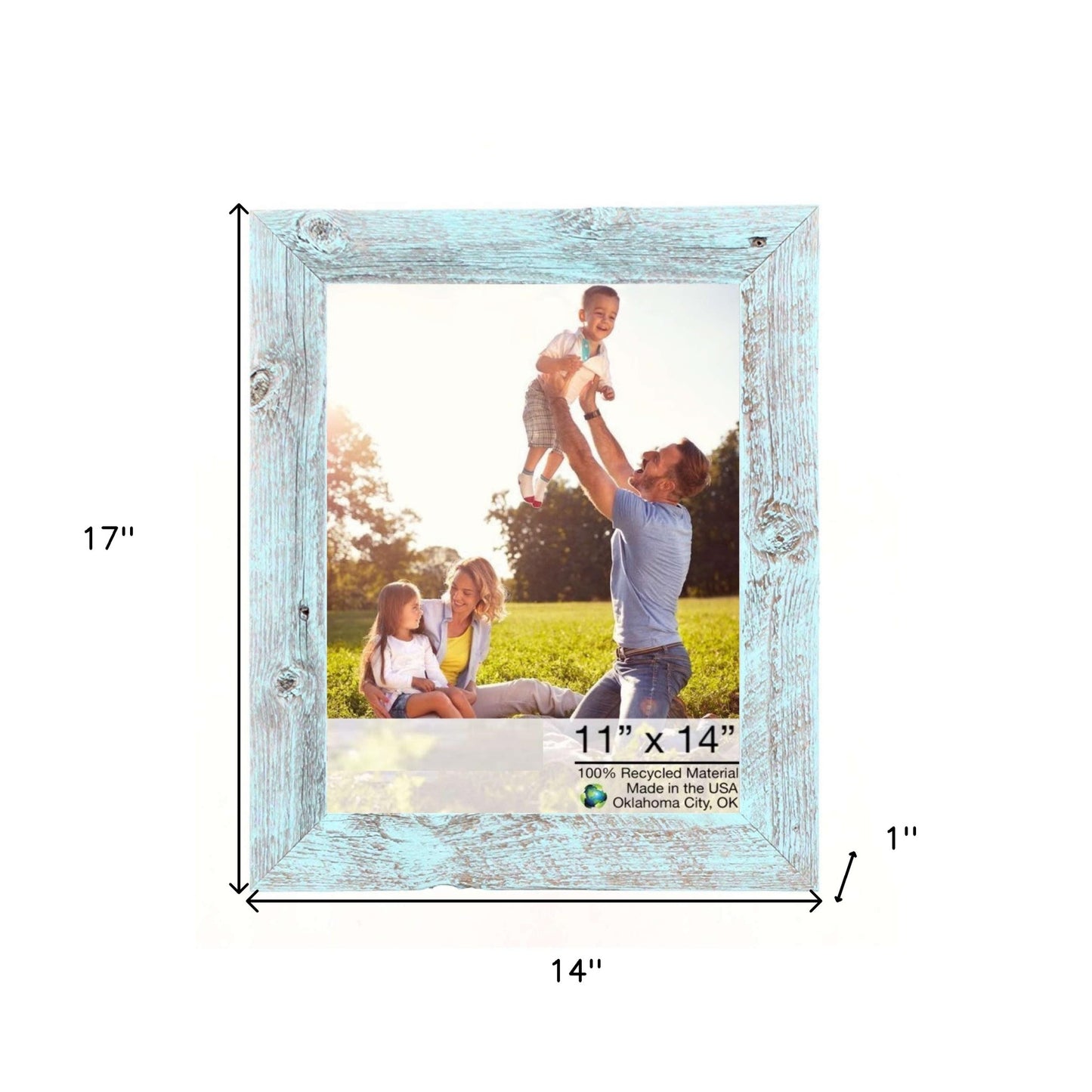 11X14 Rustic Blue Picture Frame With Plexiglass Holder