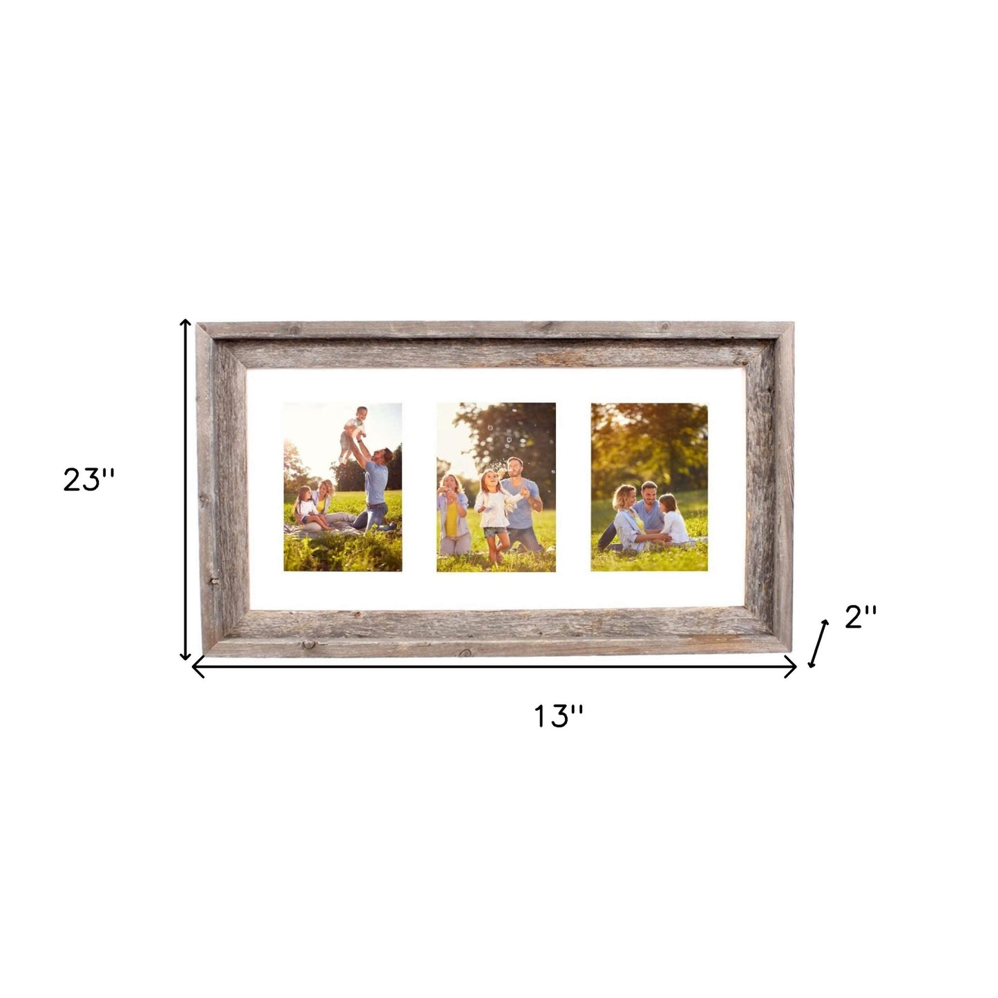 3 5X7 Rustic White Picture Frame With Plexiglass Holder