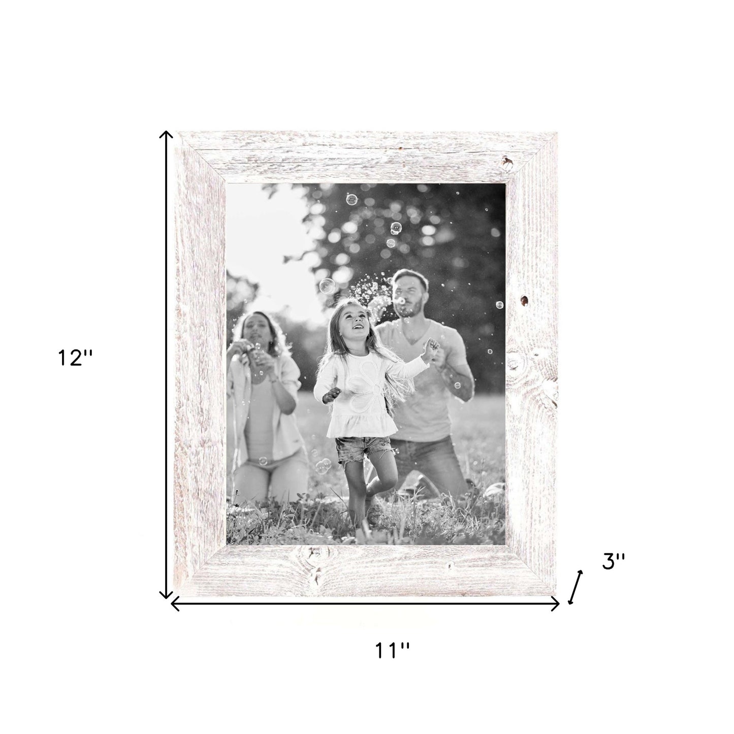 11"X12" Rustic White Washed Grey Picture Frame
