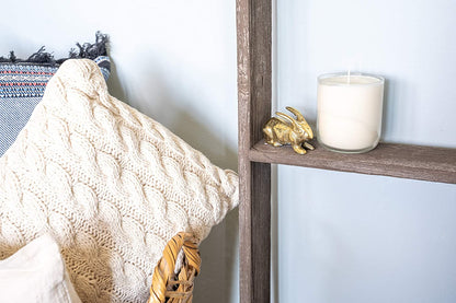 57" Brown Rustic Five Step Wood Ladder Shelf