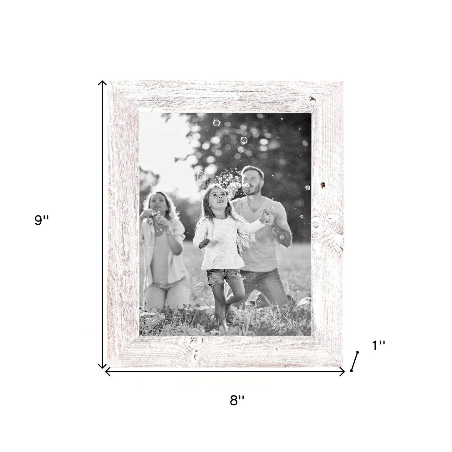 8"X9" Rustic White Washed Grey Picture Frame