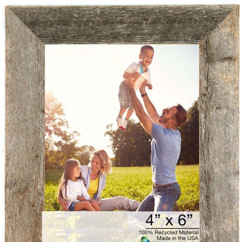 7"X8" Natural Weathered Grey Picture Frame With Easel Backs