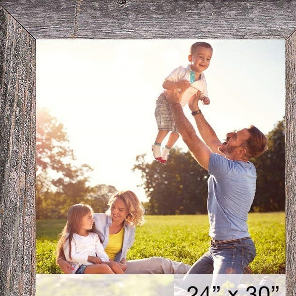 24 X 30 Natural Weathered Grey Picture Frame With Plexiglass Holder