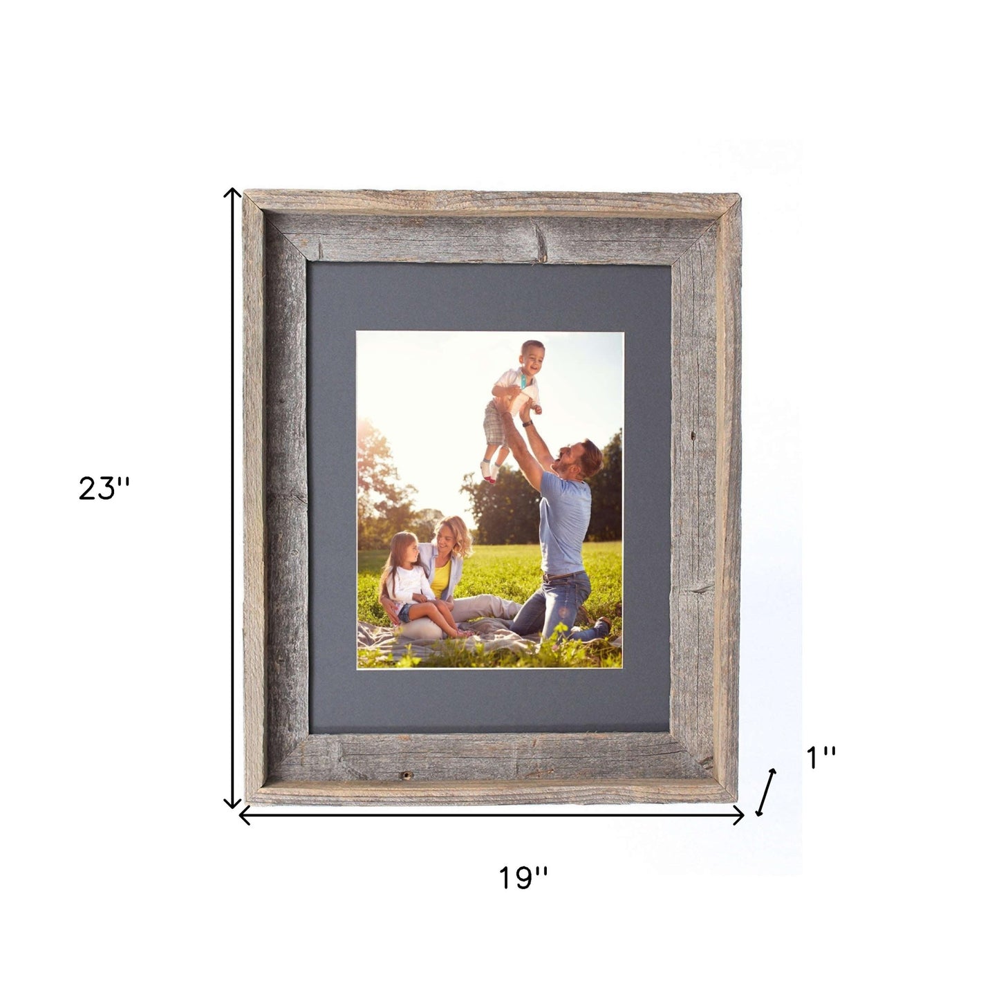 16X20 Rustic Cinder Picture Frame With Plexiglass Holder