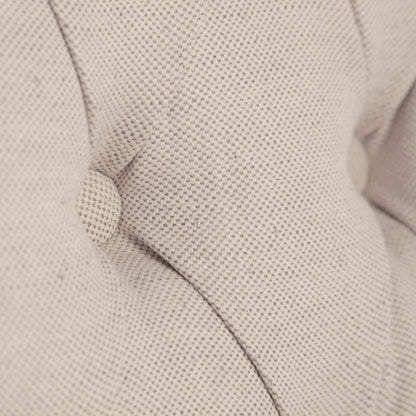 Tufted Cream and Brown Upholstered Linen Wing Back Dining Side Chair