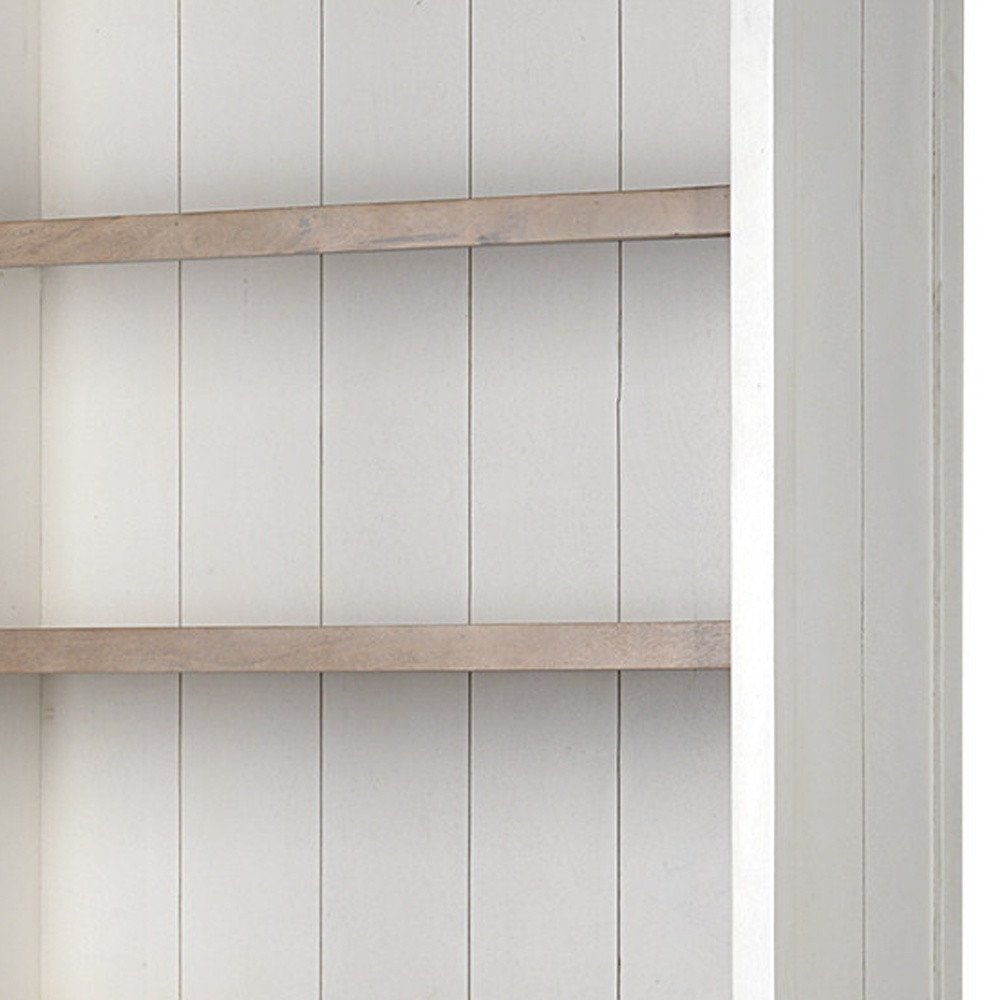 91" Brown And White Wood Three Tier Bookcase