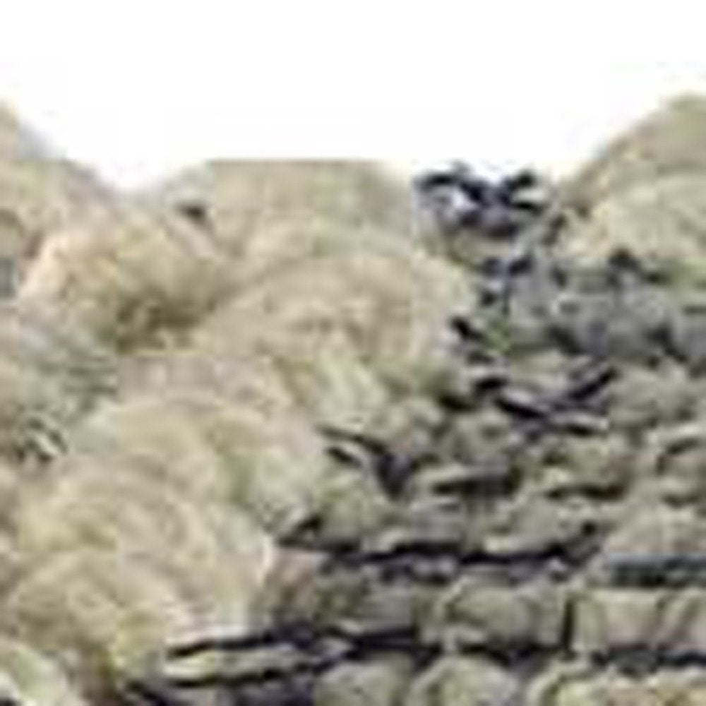 18" Blue Geometric Pouf Ottoman