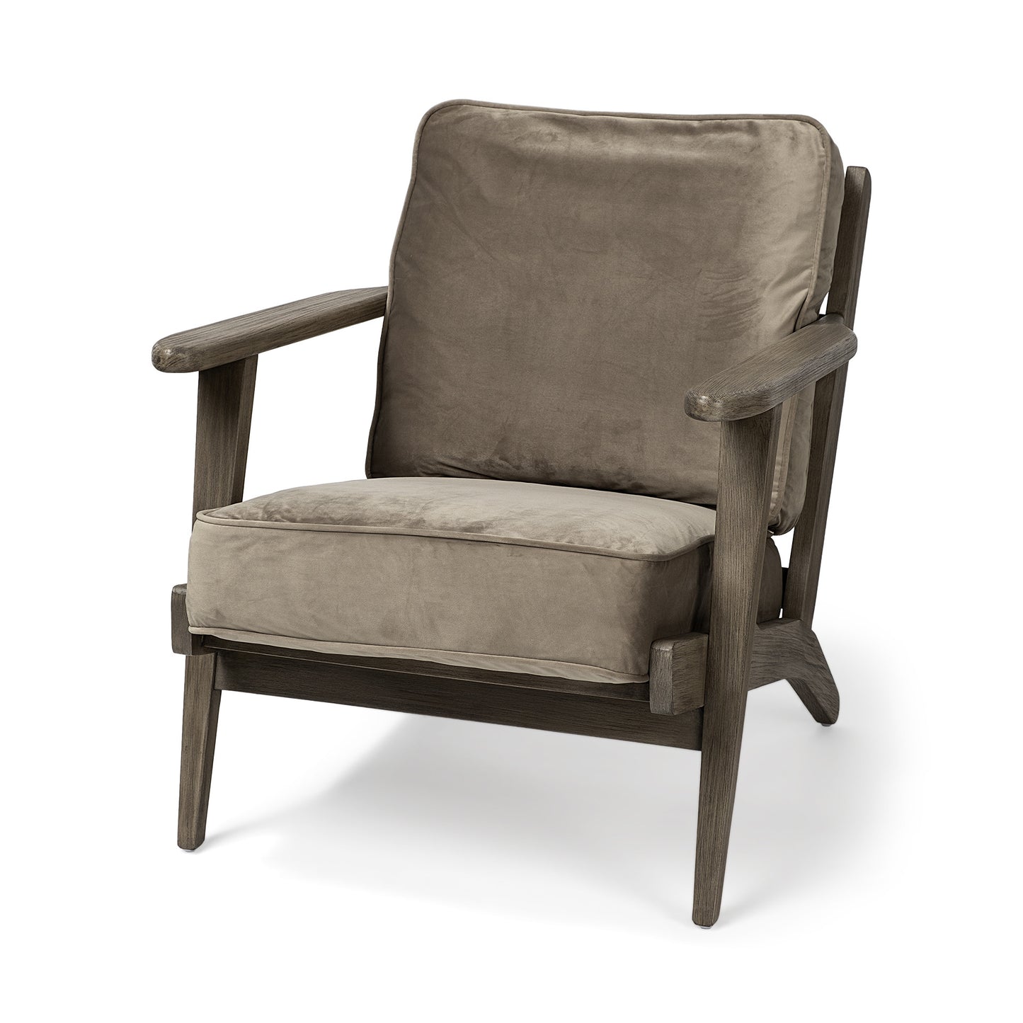 31" Brown Velvet Arm Chair